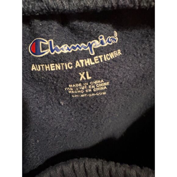 Champion Women’s XL Navy Fleece Sweatpants – Script Logo, 28" Waist -Unstretched - Picture 5 of 8